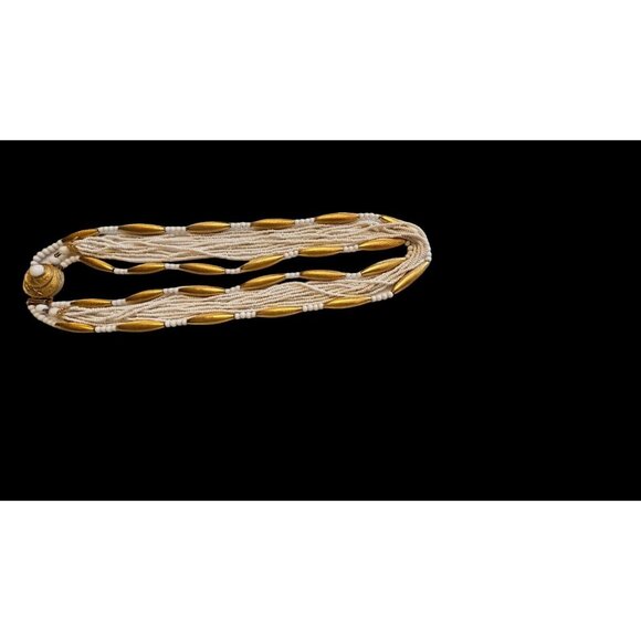 STUNNING 1950'S ORIGINAL by ROBERT Multistrand BEAD WHITE GOLD  20" NECKLACE - Picture 8 of 14